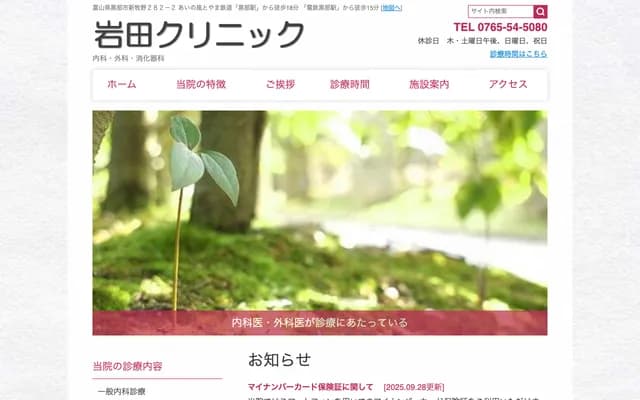 Iwata Clinic - 282-2 Shinmakino, Kurobe, Toyama