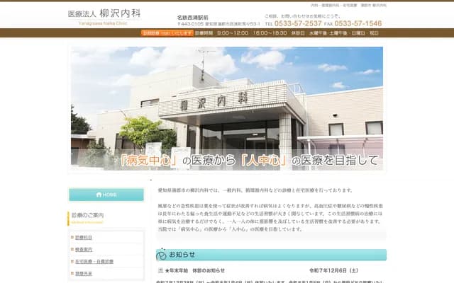 Yanagisawa Internal Medicine - 53-1 Mama, Nishiura-cho, Gamagori, Aichi
