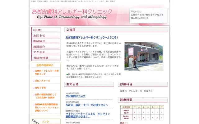 Ogi Dermatology Allergy Clinic - 3270-1 Koide, Shimono-cho, Takehara, Hiroshima