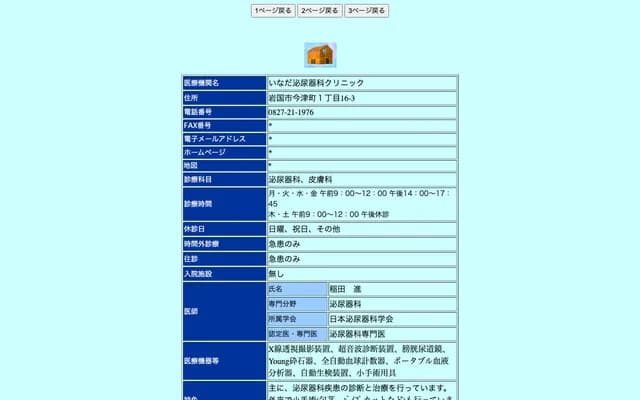 Inada Urology Clinic - 1-16-3 Imadzucho, Iwakuni, Yamaguchi