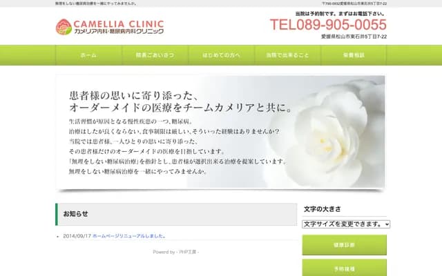 Camellia Internal Medicine & Diabetes Internal Medicine Clinic - 5-7-22 Higashi-Ishii, Matsuyama, Ehime