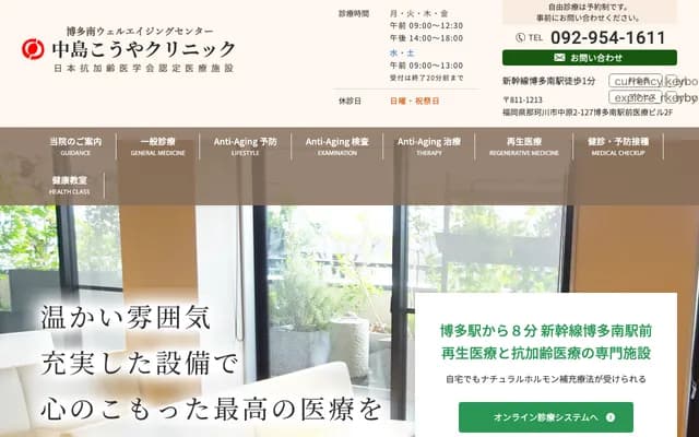 Nakashima Koya Clinic - 2-127 Nakabaru, Nakagawa, Fukuoka